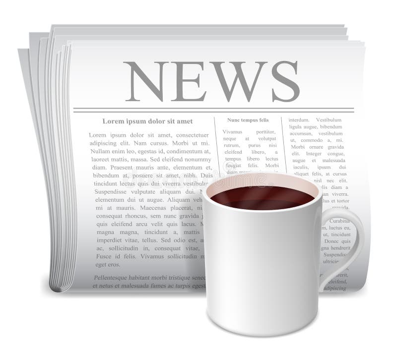 Tazza di caffè e del giornale. royalty illustrazione gratis Tazza di caffè e del giornale. royalty illustrazione gratis