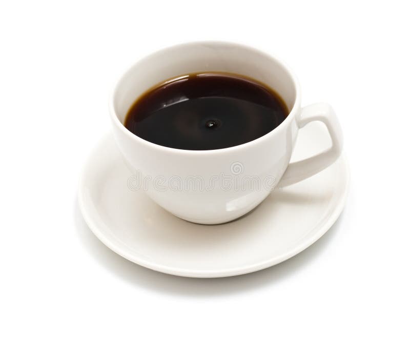 Tazza di caffè nero isolata su bianco fotografia stock libera da diritti