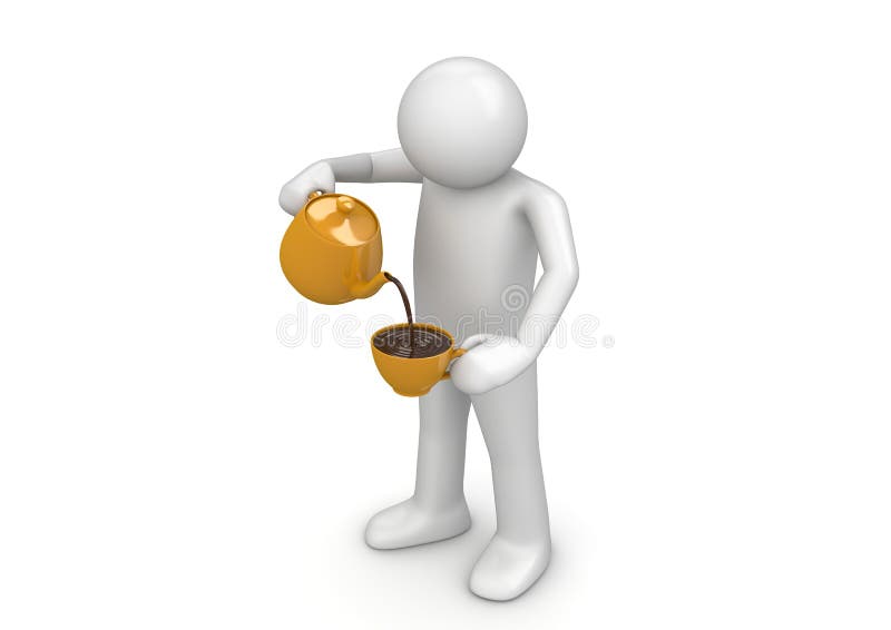 Tazza di versamento dell'uomo royalty illustrazione gratis Tazza di versamento dell'uomo royalty illustrazione gratis