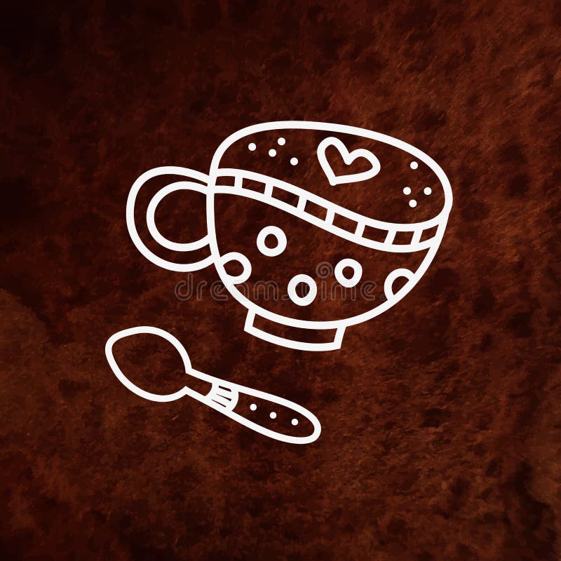 Tazza e cucchiaio di caffè su fondo strutturato marrone illustrazione vettoriale Tazza e cucchiaio di caffè su fondo strutturato marrone illustrazione vettoriale