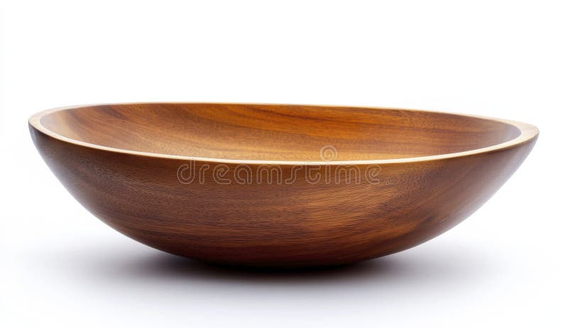 Tazón de madera marrón oscura sobre fondo blanco libre illustration