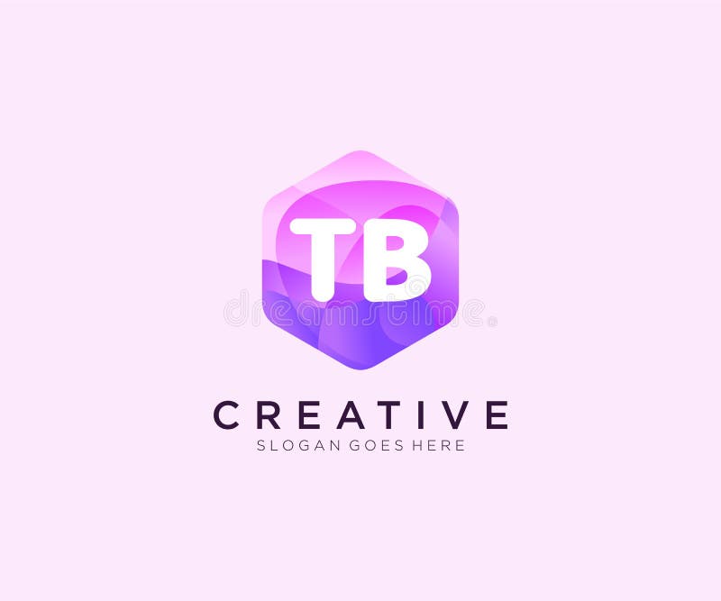 TB initial logo With Colorful Hexagon Modern Business Alphabet Logo template vector royalty free illustration