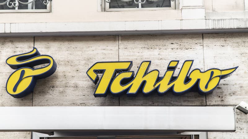 Tchibo Logo on a Shop. Tchibo is a German Chain of Coffee Retailers and ...