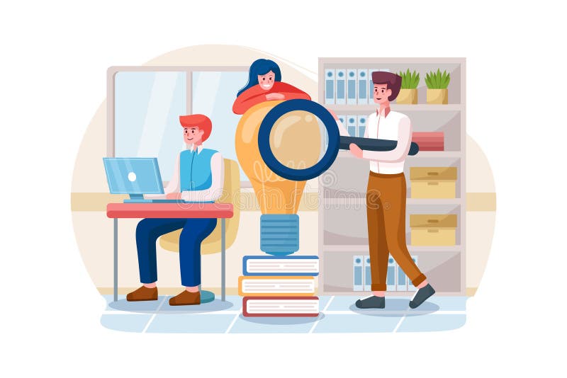 Business Teamwork Concept Team Searching For New Ideas Solutions Stock Vector Illustration