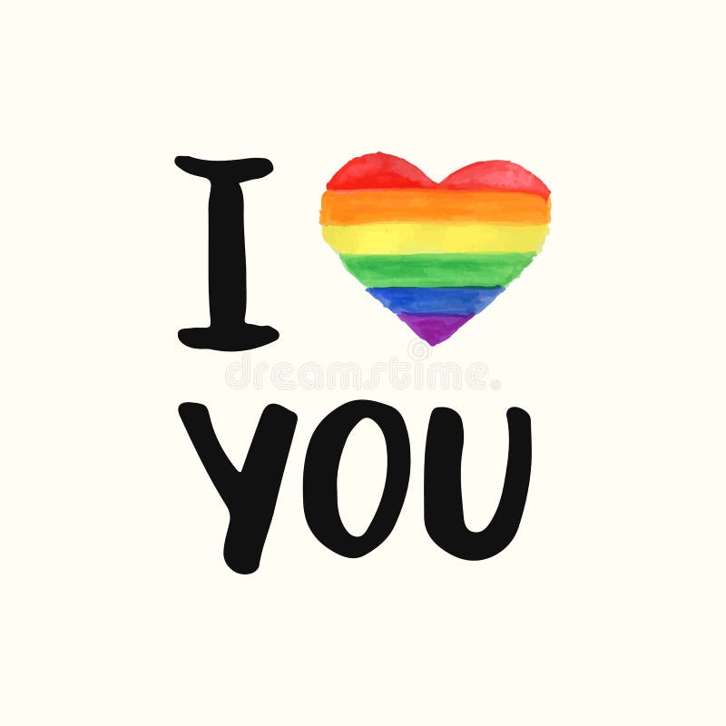 Te amo Cartel inspirado del orgullo gay stock de ilustración Te amo Cartel inspirado del orgullo gay stock de ilustración