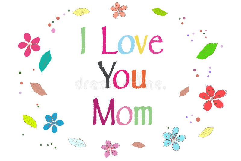 Te amo la mamá en la tarjeta de felicitación del día de madre imprimió vector de los globos ilustración del vector Te amo la mamá en la tarjeta de felicitación del día de madre imprimió vector de los globos ilustración del vector