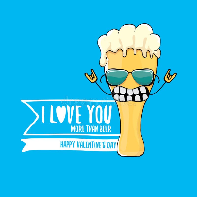 Te amo más que tarjeta de felicitación de día de San Valentín del vector de la cerveza con el personaje de dibujos animados de la libre illustration Te amo más que tarjeta de felicitación de día de San Valentín del vector de la cerveza con el personaje de dibujos animados de la libre illustration