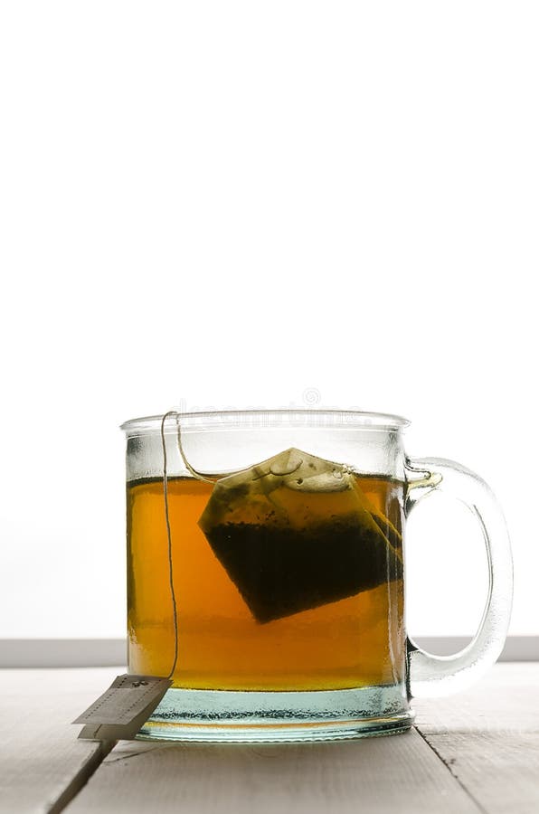 Tea Back Lit with Tea Bag Portrait View Stock Image Image of warm