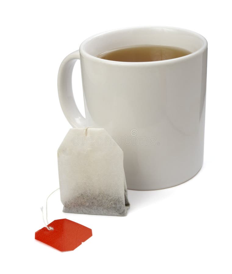 Tea bag and cup stock image. Image of coffee, close, flavor 9329643
