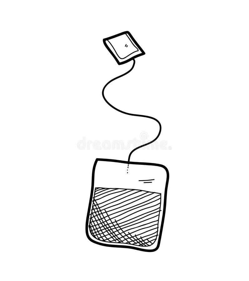 Tea Bag Doodle stock vector. Illustration of beverage 62350348