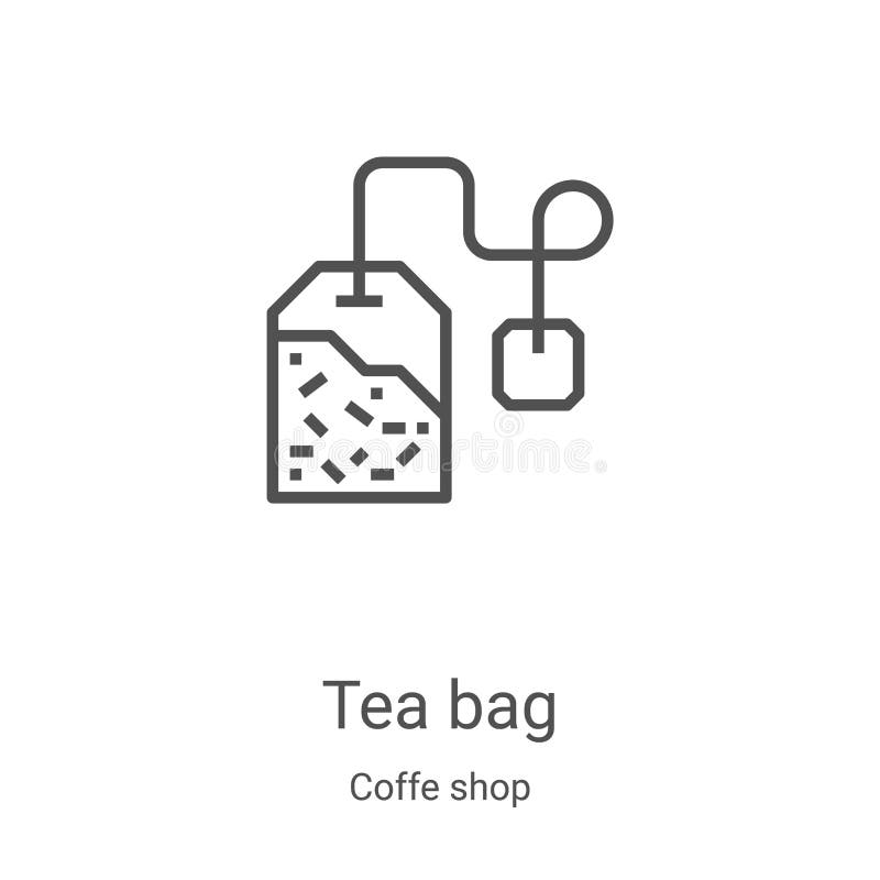 Tea Bag Icon Vector from Coffe Shop Collection. Thin Line Tea Bag