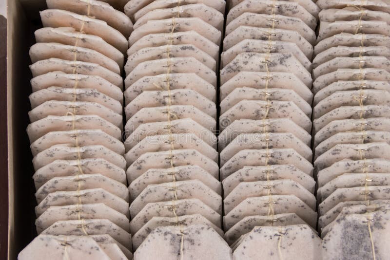Tea bags arrange in box close-up stock image Tea bags arrange in box close-up stock image