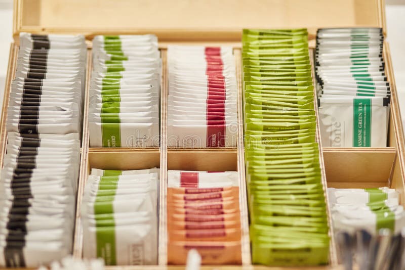 Tea Bags of Different Varieties in the Box Stock Photo Image of life