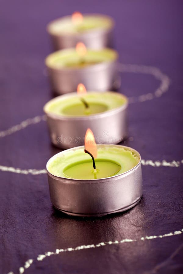 Tea candle spa decoration stock photo. Image of meditation 32566746
