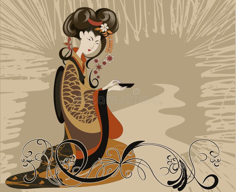 Geisha Ancient Japan Classical Japanese Woman Stock Vector, 48% OFF