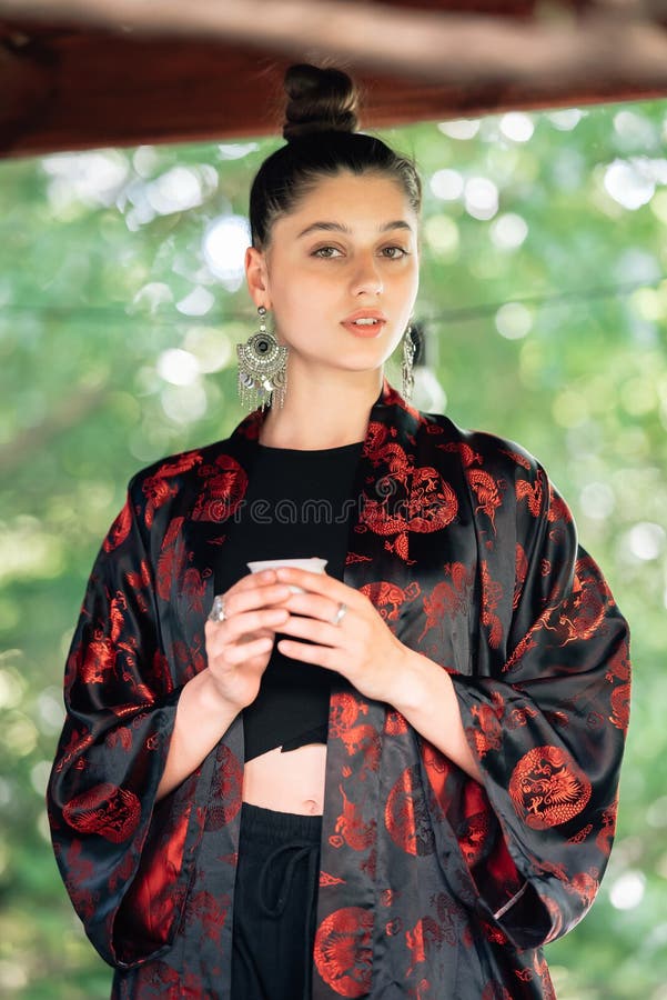 Tea Ceremony is Performed by Tea Master in Kimono Stock Image Image