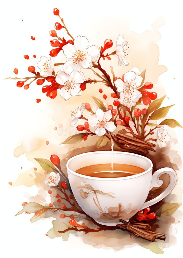 Tea Chinese New Year Pattern Stock Illustration Illustration of