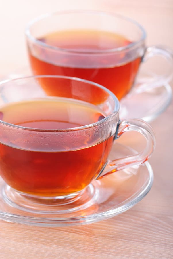 Hot tea cups stock image. Image of lemon, aroma, transparent 4267951