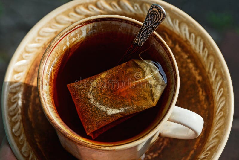 411 Cup Tea Tea Bag Spoon Saucer Stock Photos Free & RoyaltyFree