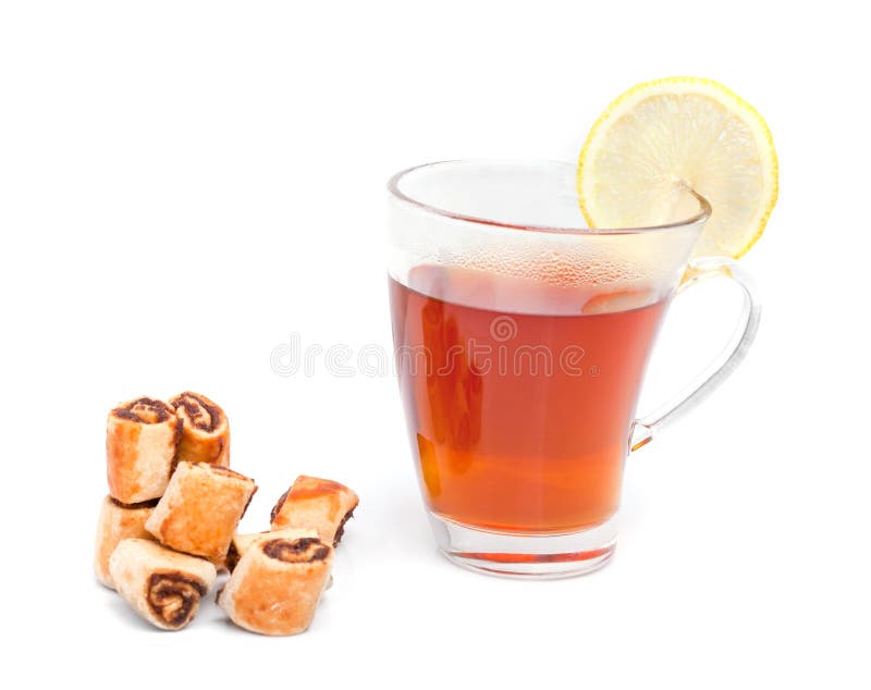 Tea cup with biscuits stock photo. Image of cake, chocolate 35905794