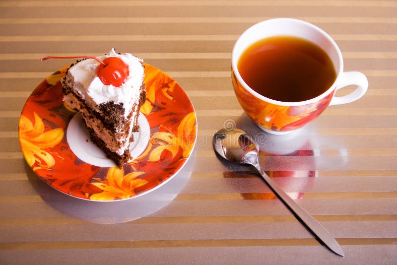 Tea cup and cake stock photo. Image of hungry, heat, ideas 2552992