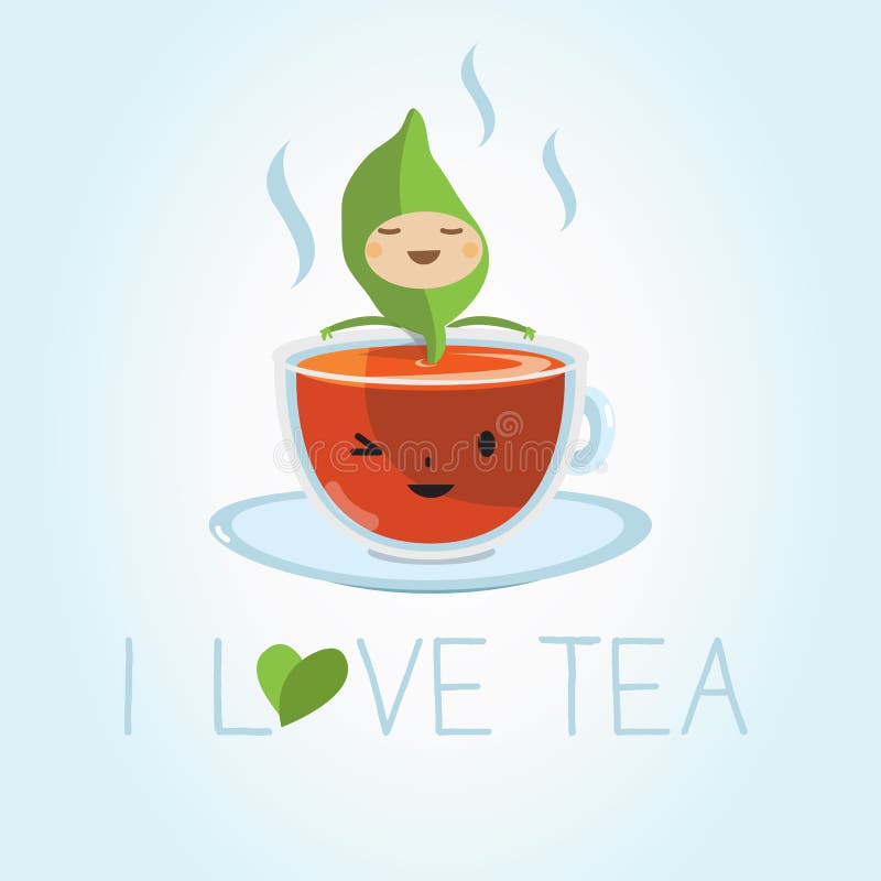 Tea cup character - stock illustration. Illustration of glass - 57511409