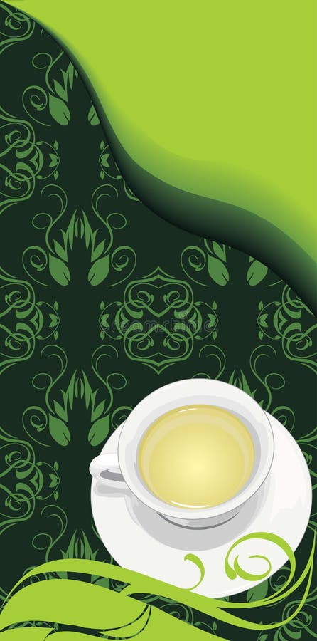 Tea cup on the floral background