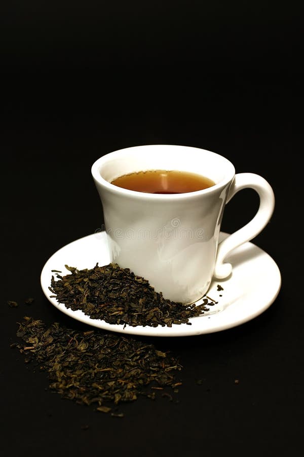 Tea cup full green tea stock photo. Image of green, glass 5758608