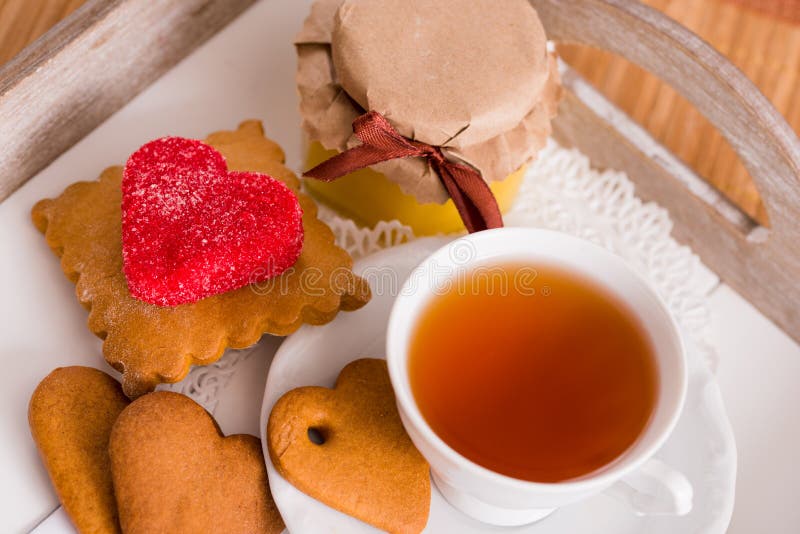 A Cup of Tea with Biscuits and Sugar Stock Photo Image of food, traditional 18882806