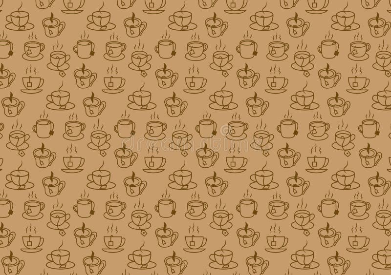 Tea Cup or Mug Background for Design Layouts or Wallpaper Stock  Illustration - Illustration of wallpaper, engraved: 196051866