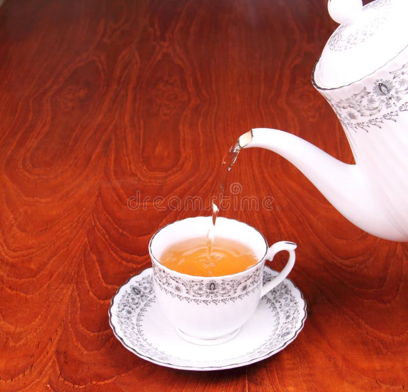 Tea cup and tea pot stock photo. Image of table, relax 24275338