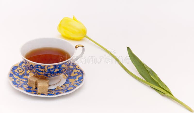 Tea cup with tulip