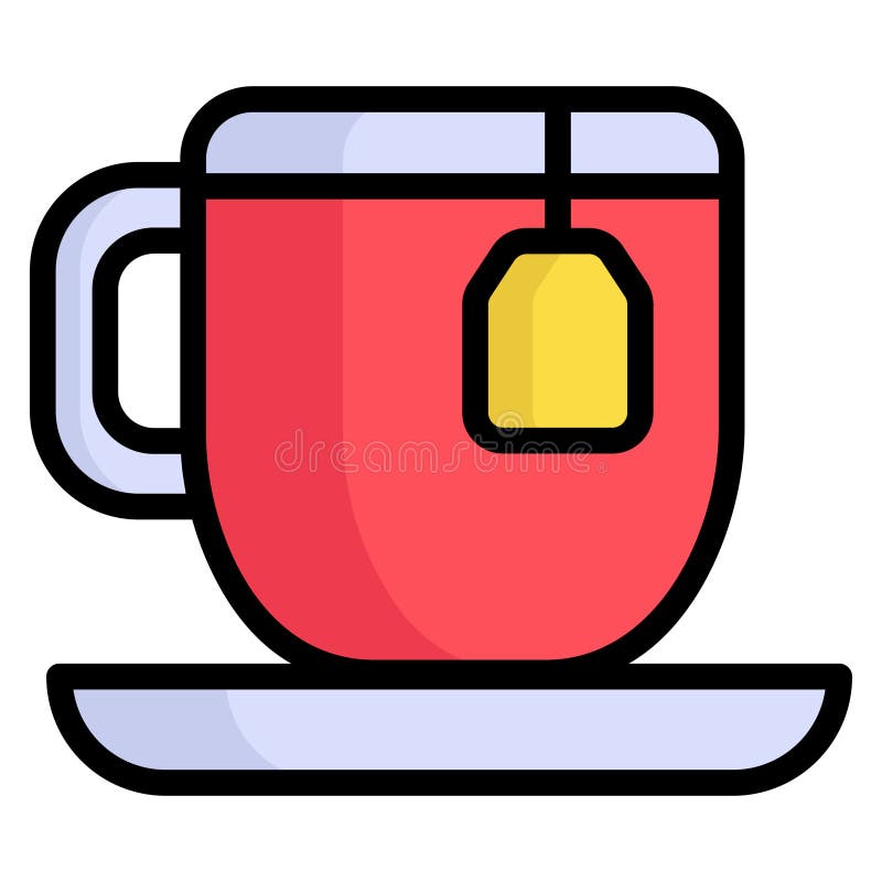 Tea Cup Vector Outline Colored Icon. Modern Colored Outline Symbols. Collection of Traditional