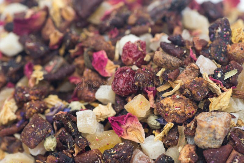Tea with Dried Fruits and Flowers Stock Photo Image of herb