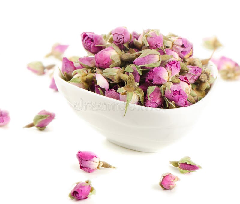 Tea of dried roses stock image. Image of white, pink 31707233