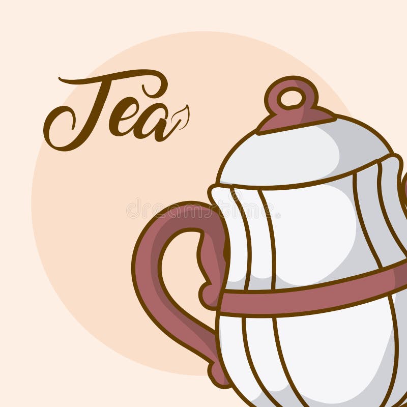 Tea cup and kettle stock vector. Illustration of drink 112060991
