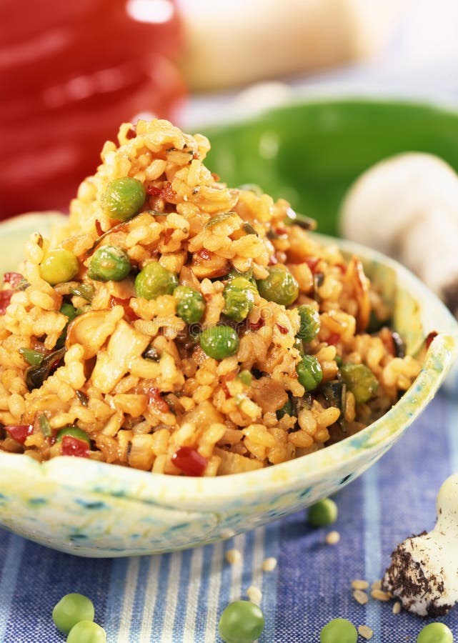 Teaflavored Rice with Vegetables and Lemon Stock Image Image of