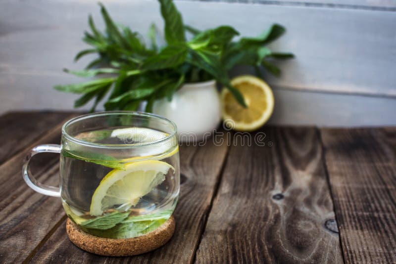Tea with Fresh Mint and Lemon Stock Image Image of healthy, green