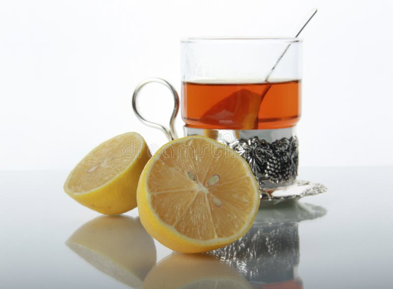 Tea in Glass Mug and Lemons Stock Photo Image of food, beverage 12136592