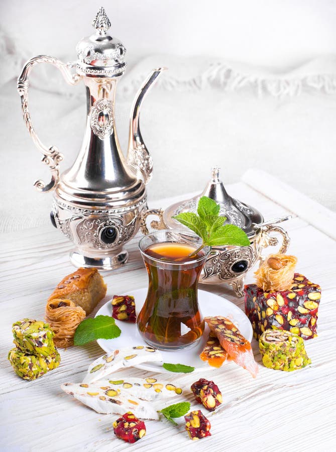 Moroccan food and tea stock photo. Image of africa, colored - 15835866