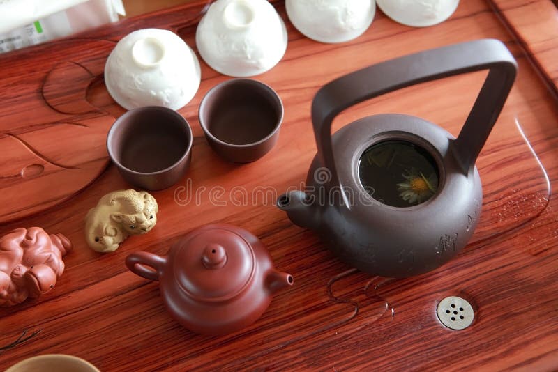 In the chinese classical tea-house