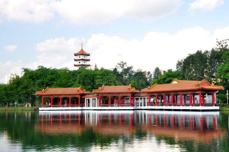 Tea House, Chinese Garden stock image. Image of river 16869469