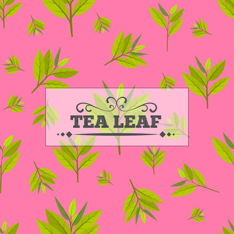 Tea Leaf Seamless Pattern for Your Background. Young May Month Leaf