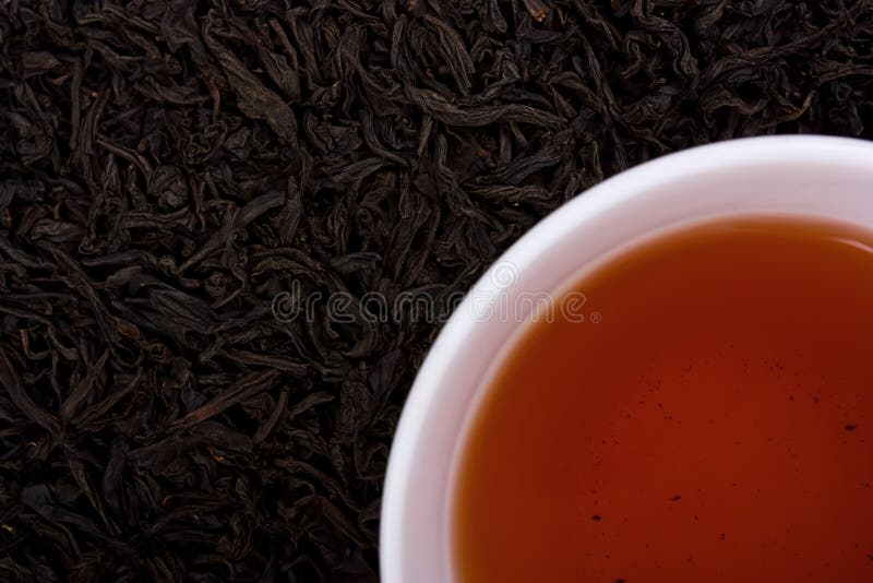 Tea Leaves Around Cup of Tea Stock Photo Image of beverage, english