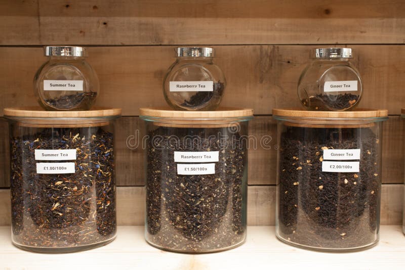 Tea Leaves on Sale at a UK Zero Waste Store Stock Image Image of