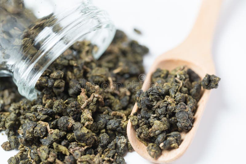 Tea Leaves and Wooden Scoop Stock Photo Image of dried, green 40767312