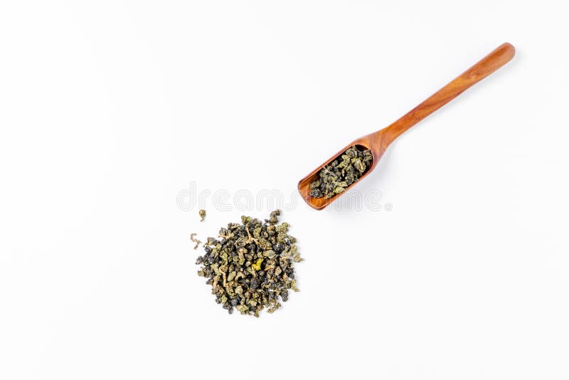 Tea Leaves and Wooden Scoop Stock Photo Image of health, stem 90936656