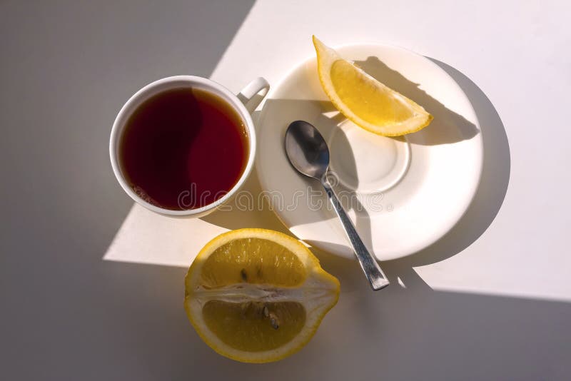 Tea with lemon stock image. Image of flavor, lemon, good 75548333