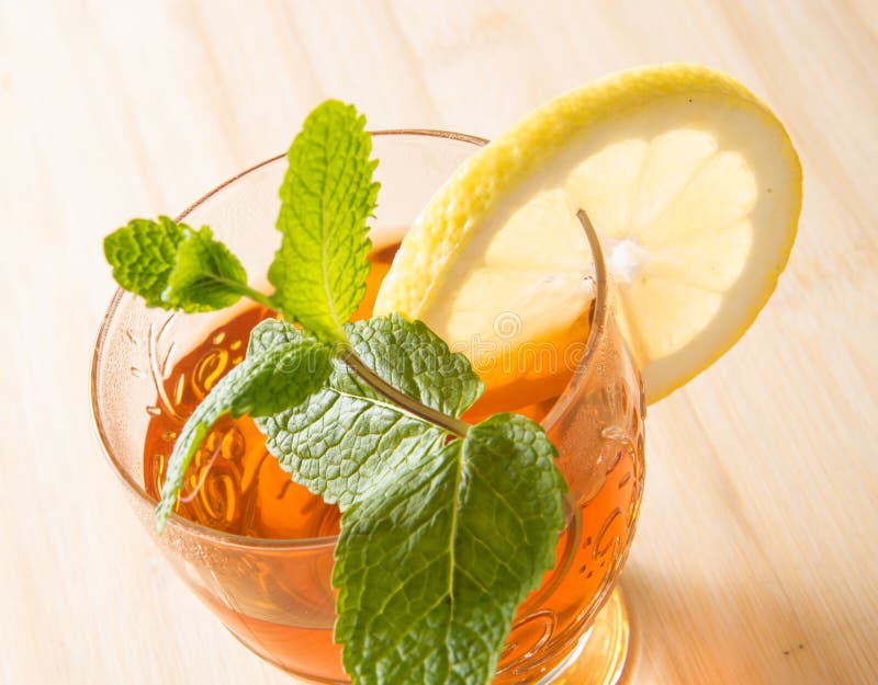 Tea with Lemon and Peppermint Stock Photo Image of healthydrink