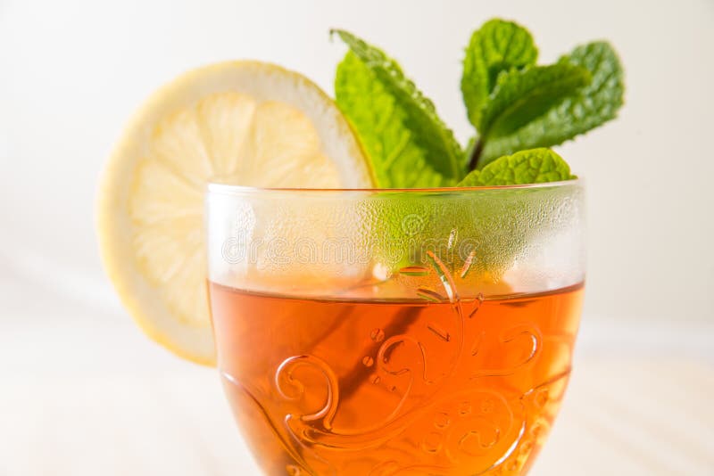 Tea with Lemon and Peppermint Stock Image Image of peppermint, lemon